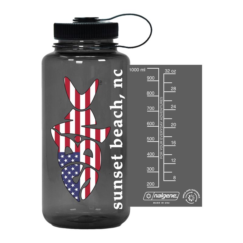 NALGENE BOTTLE SBNC FISH USA (SMOKE)