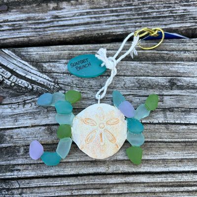 ORNAMENT SHELL & SEA GLASS JOY ORNAMENT SHELL & SEA GLASS JOY