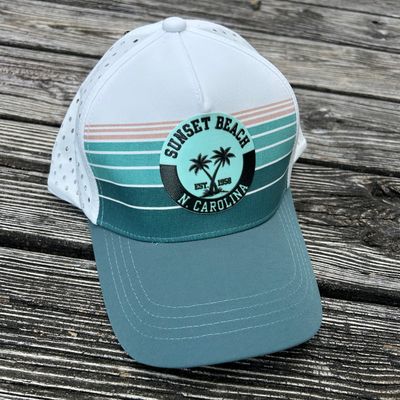 CAP CROSSED PALMS CIRCLE PERFORMANCE (TEAL OMBRE)