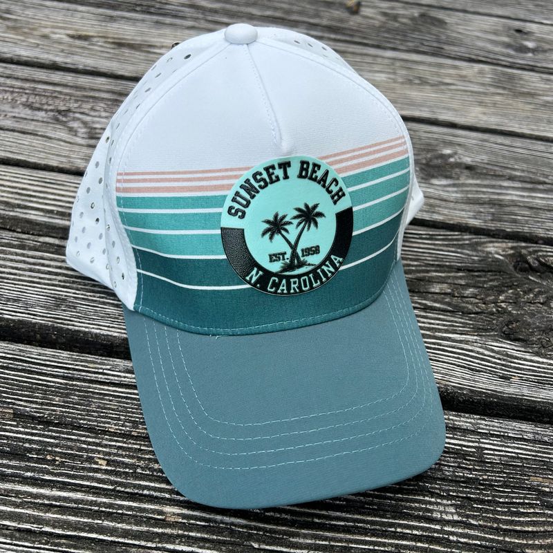 CAP CROSSED PALMS CIRCLE PERFORMANCE (TEAL OMBRE)