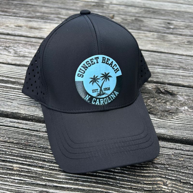 CAP CROSSED PALMS CIRCLE PERFORMANCE (SOLID BLACK)