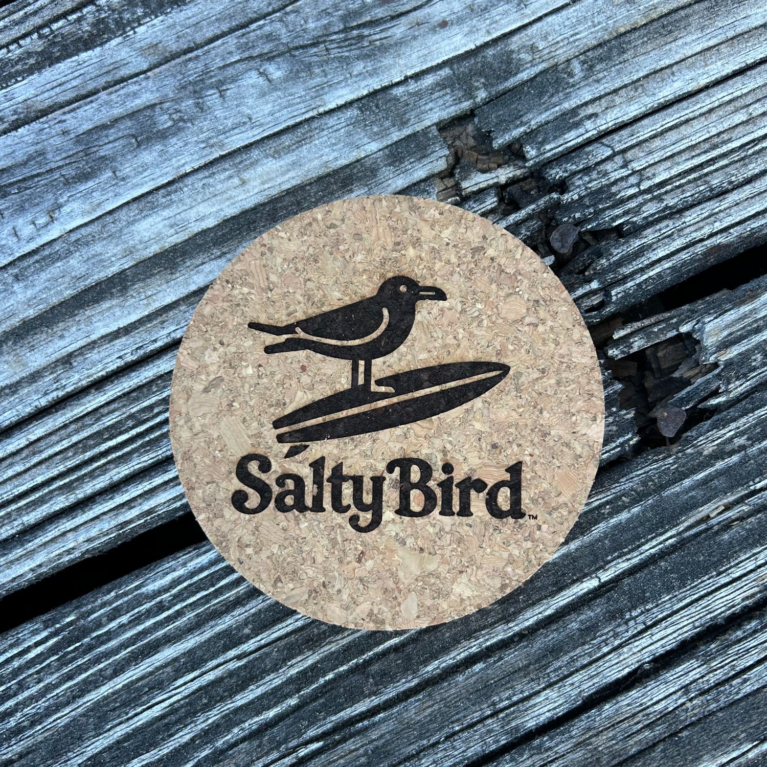 CORK COASTER SALTY BIRD ROUND