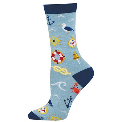WOMENS SOCK AHOY MATEY BAMBOO (HTH NAVY) WOMENS SOCK AHOY MATEY BAMBOO (HTH NAVY)