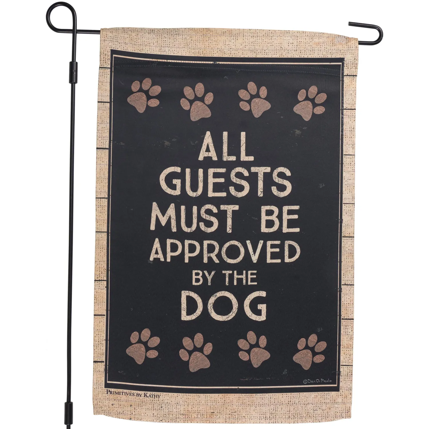 GARDEN FLAG ALL GUESTS APPROVED DOG
