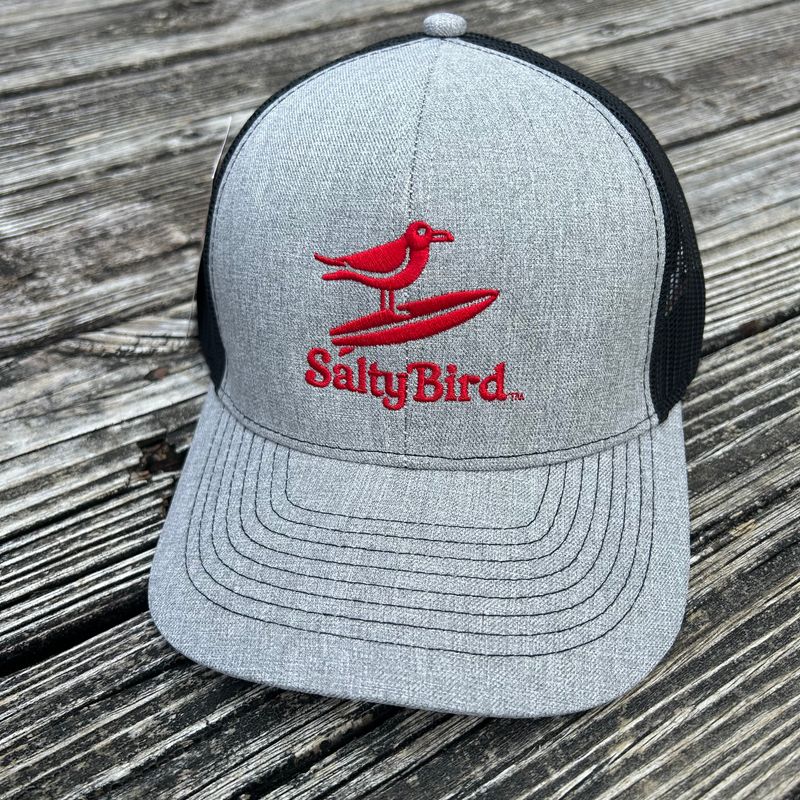 CAP SALTY BIRD BLACK MESH TRUCKER (RED ICON)