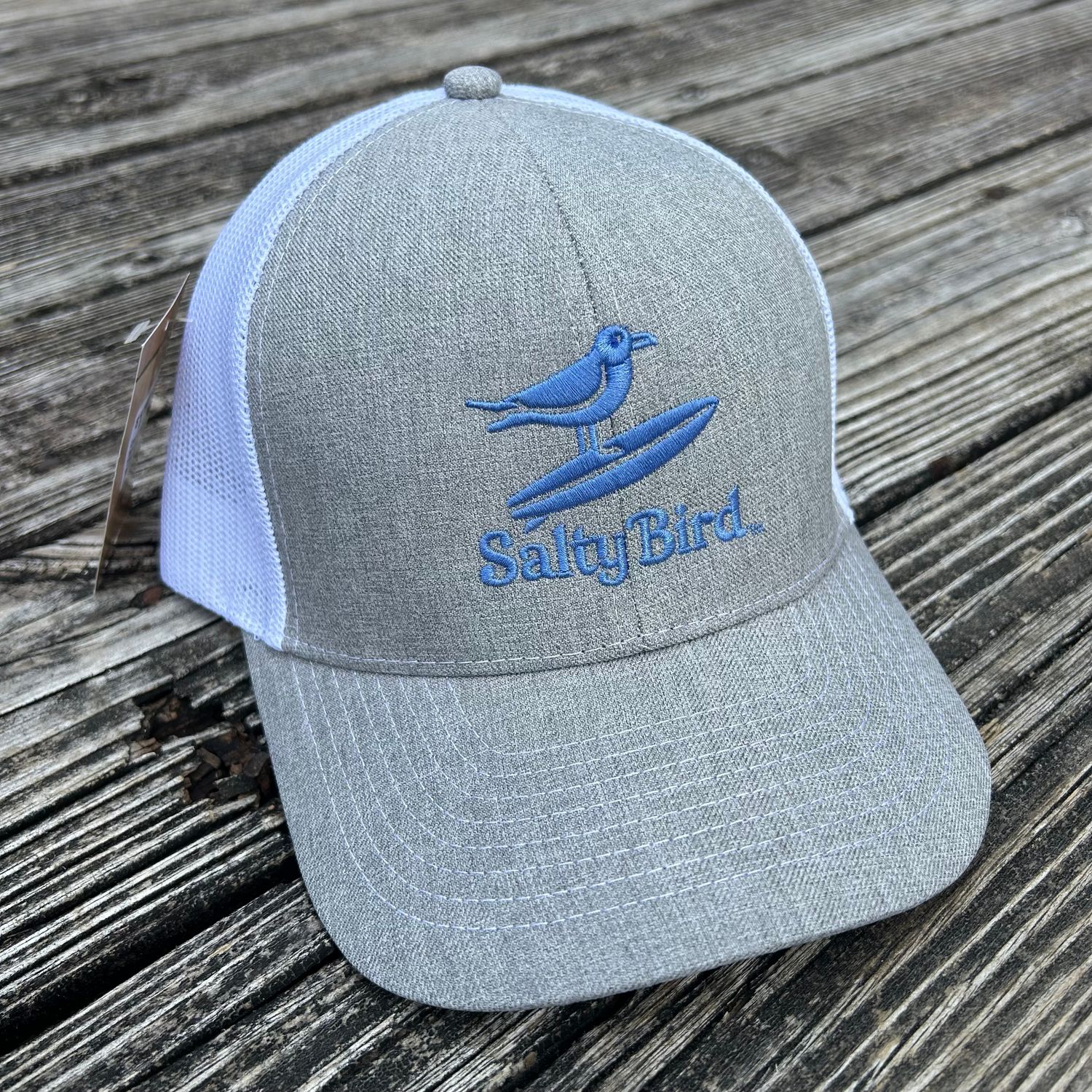 CAP SALTY BIRD WHITE MESH TRUCKER (SKY BLUE ICON)