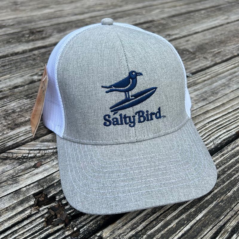 CAP SALTY BIRD WHITE MESH TRUCKER (NAVY ICON)