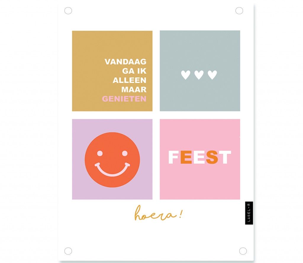Mini tuinposter feest A4 formaat