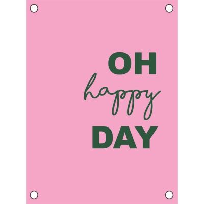 Mini tuinposter oh happy day roze A4 formaat