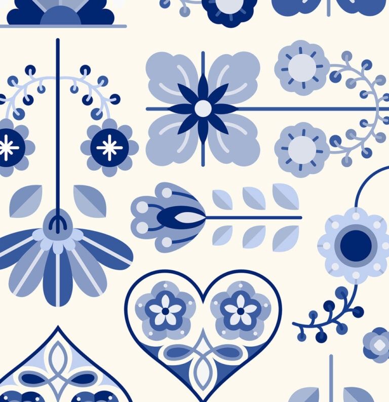 Forex tegeltje folkflora 20x20cm