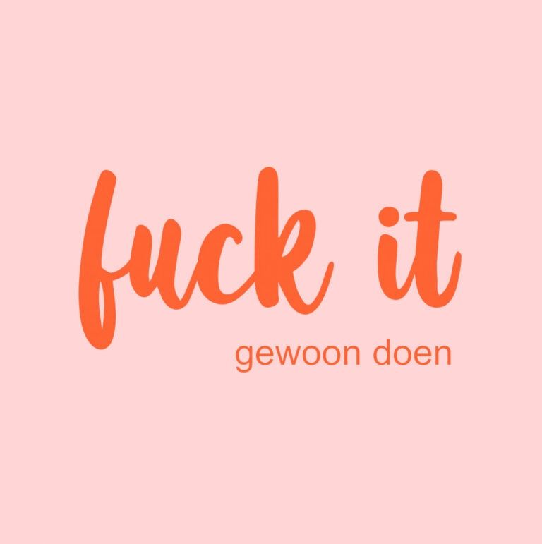 Forex tegeltje fuck it wit-oranje 20x20cm