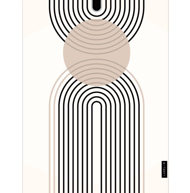 Interieurposter abstract regenboog 30x22cm