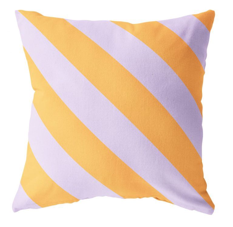 Outdoor kussen diagonaal lila oranje