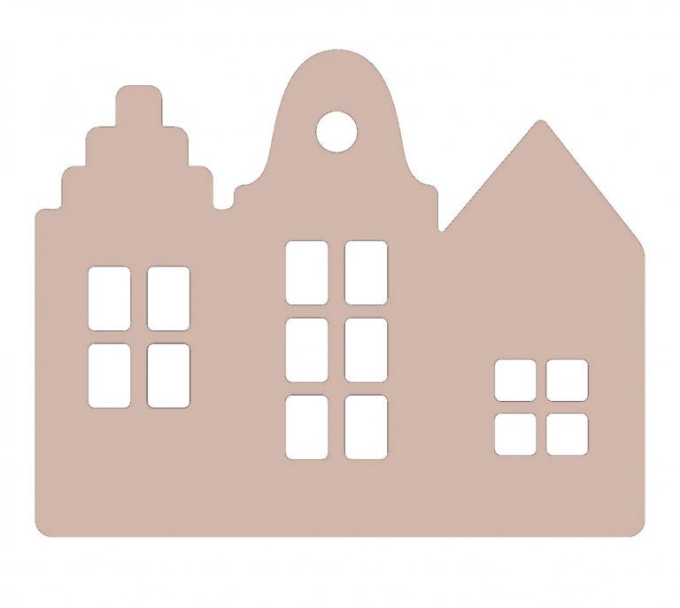 Trapgevel huisje oudroze 40cm