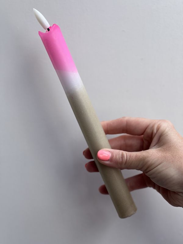 gedipte led kaars roze goud