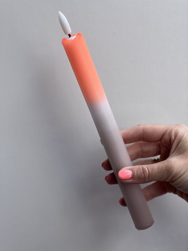 gedipte led kaars oranje taupe