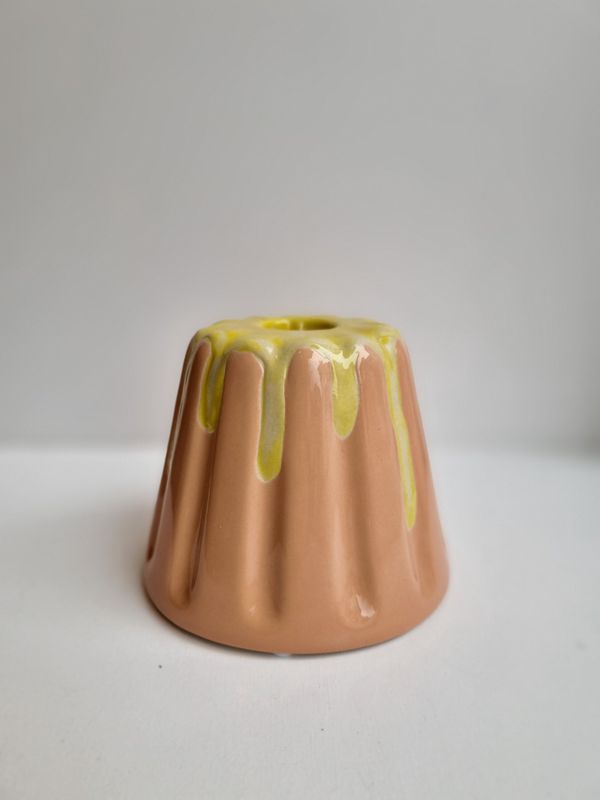 Candle Stick Pudding Porcelain Peac