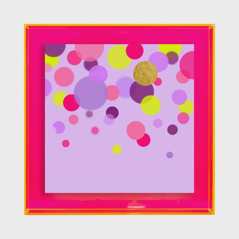 Confetti lila met goud /neon roze