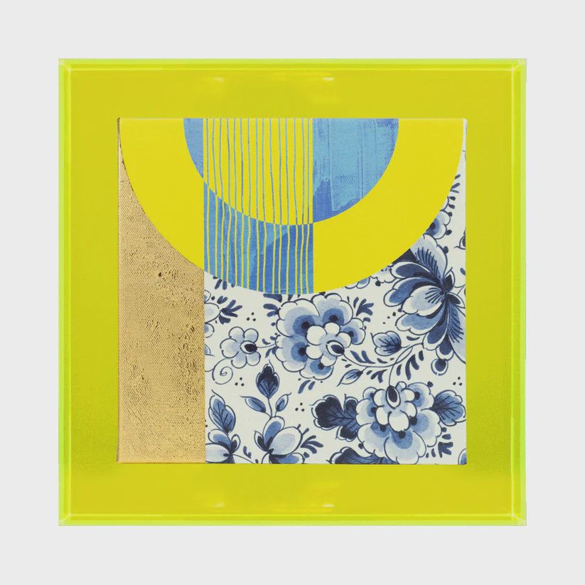 Modern Delfstblauw geel/neon geel
