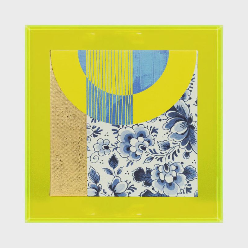 Modern Delfstblauw geel/neon geel