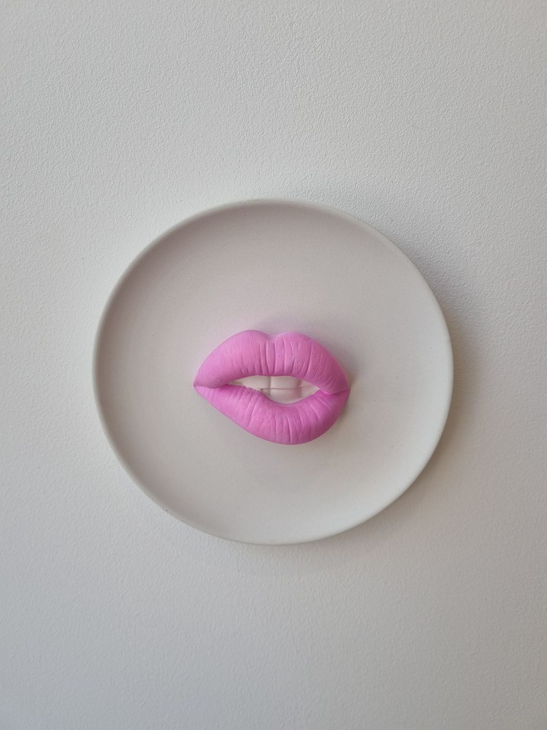 Wandbordje lippen roze