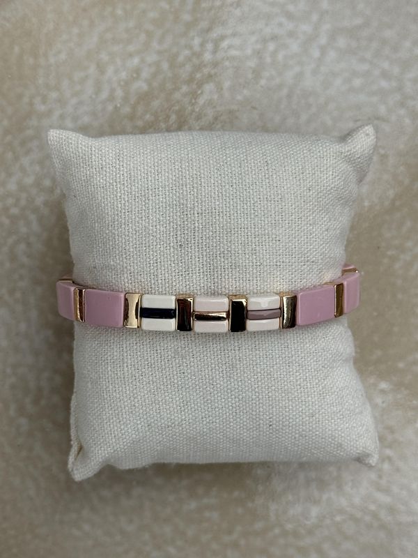 Armband oudroze/goud/off-white 5
