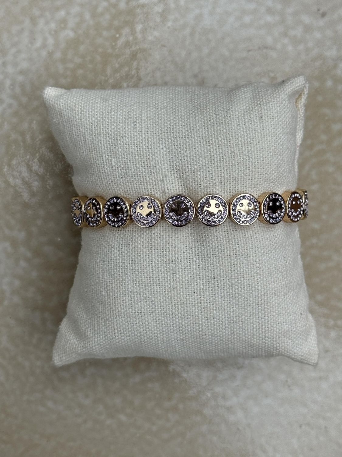 Armband smiley diamant paars 14
