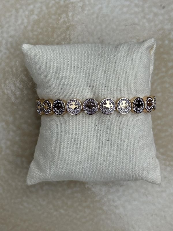 Armband smiley diamant paars 14