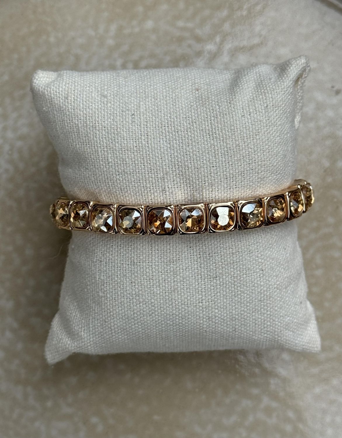 Armband goud stone beige  19