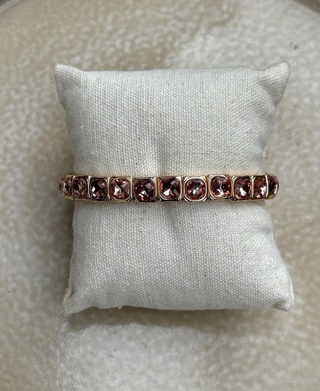 Armband goud stone roze 20
