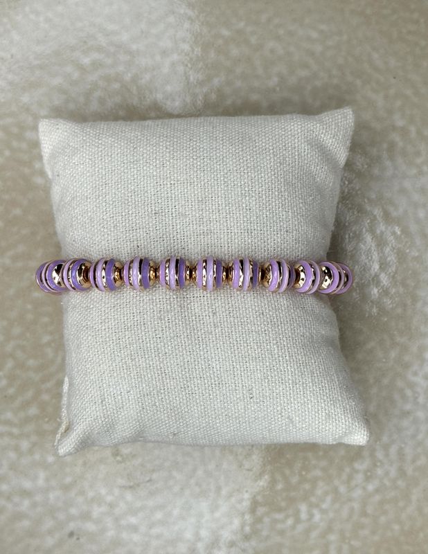 Armband rond koper lila 25