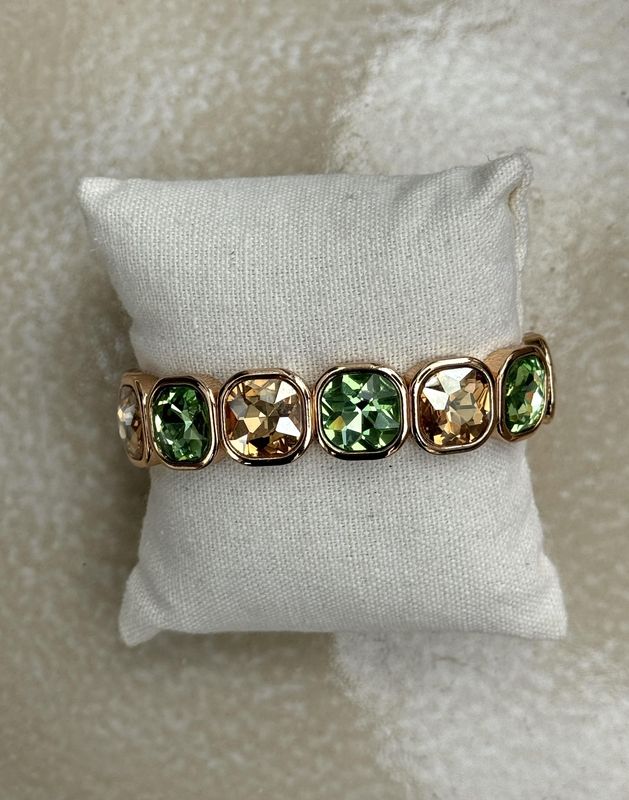 Armband kristsal brown/green 24