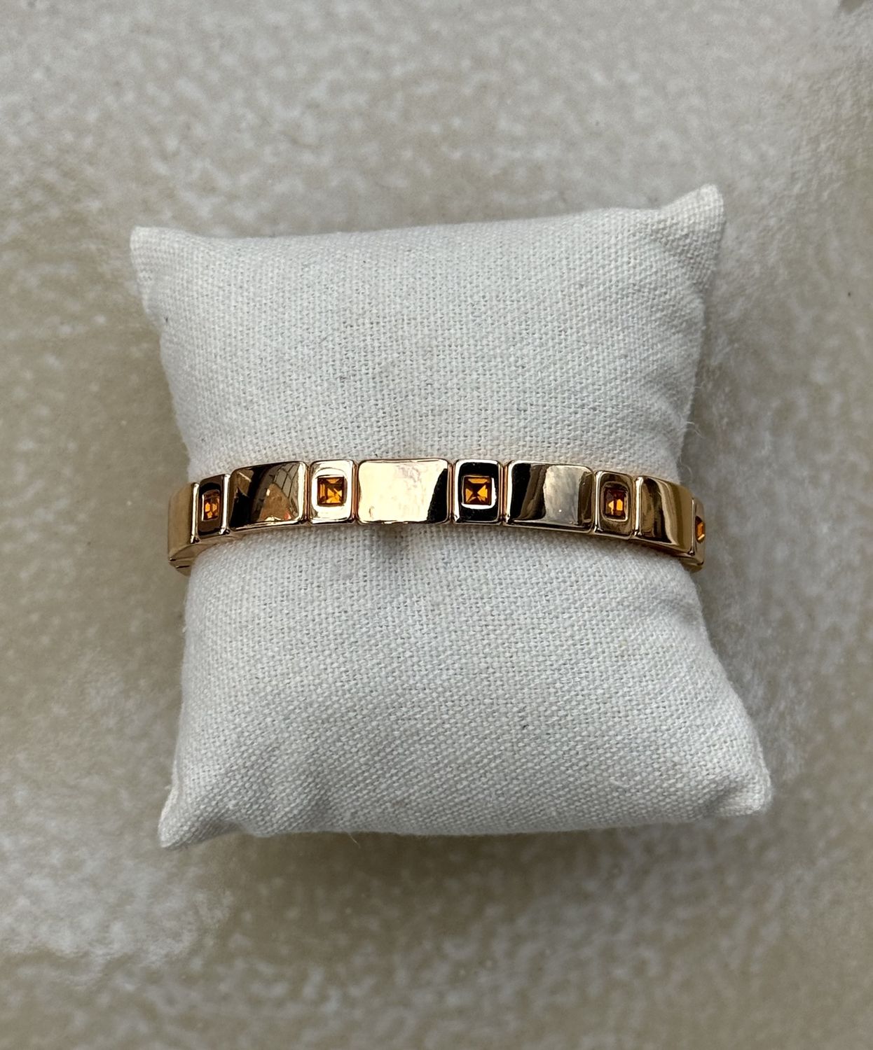 Armband goud ingelegde diamant oranje/bruin 33