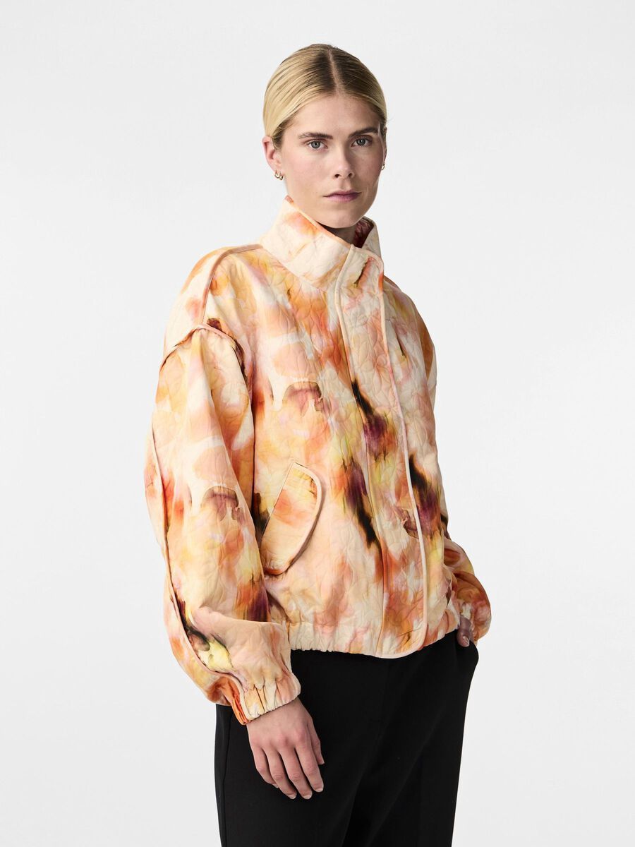 YASFIPA LS QUILTED JACKET Abbey Stone Cilea print