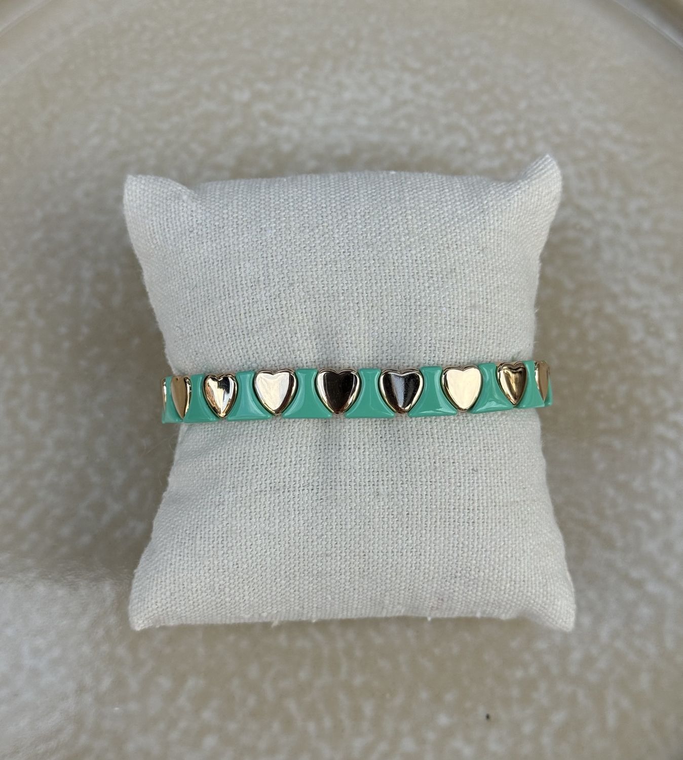 Armband emaille hart turquoise 43