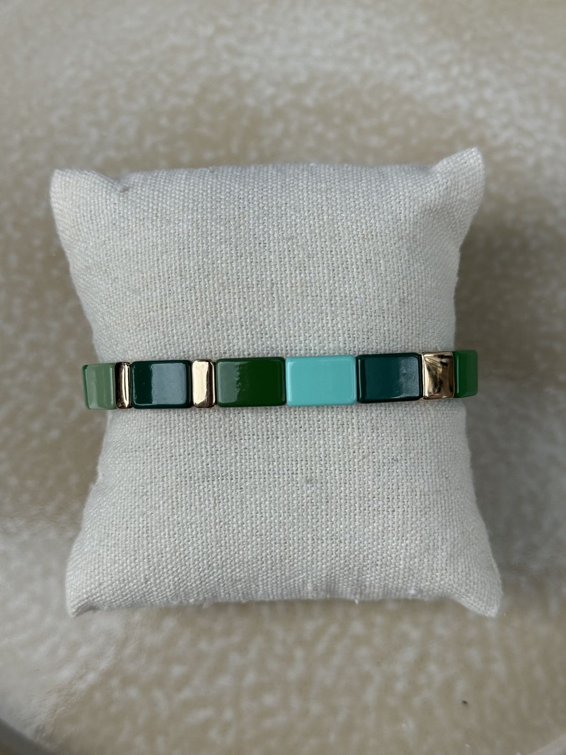 Armband emaille multi green gold 51
