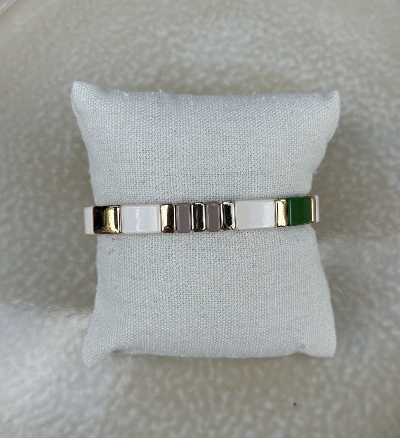 Armband emaille nature goud 54