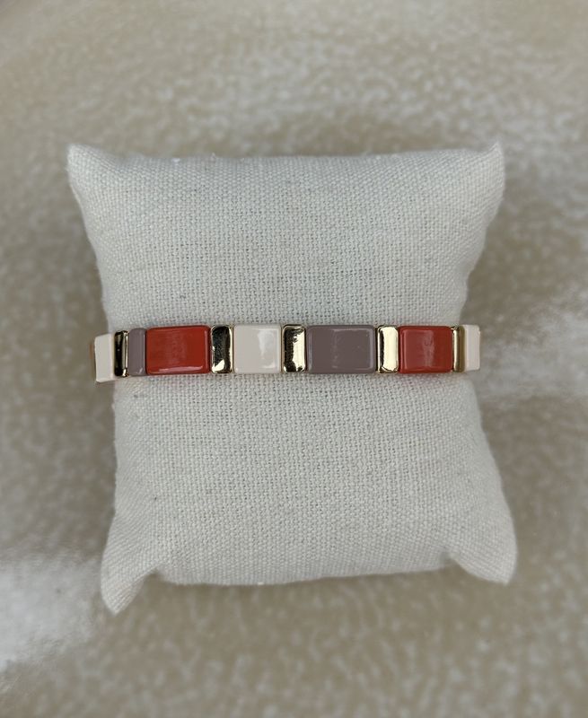 Armband emaille rouge goud 55