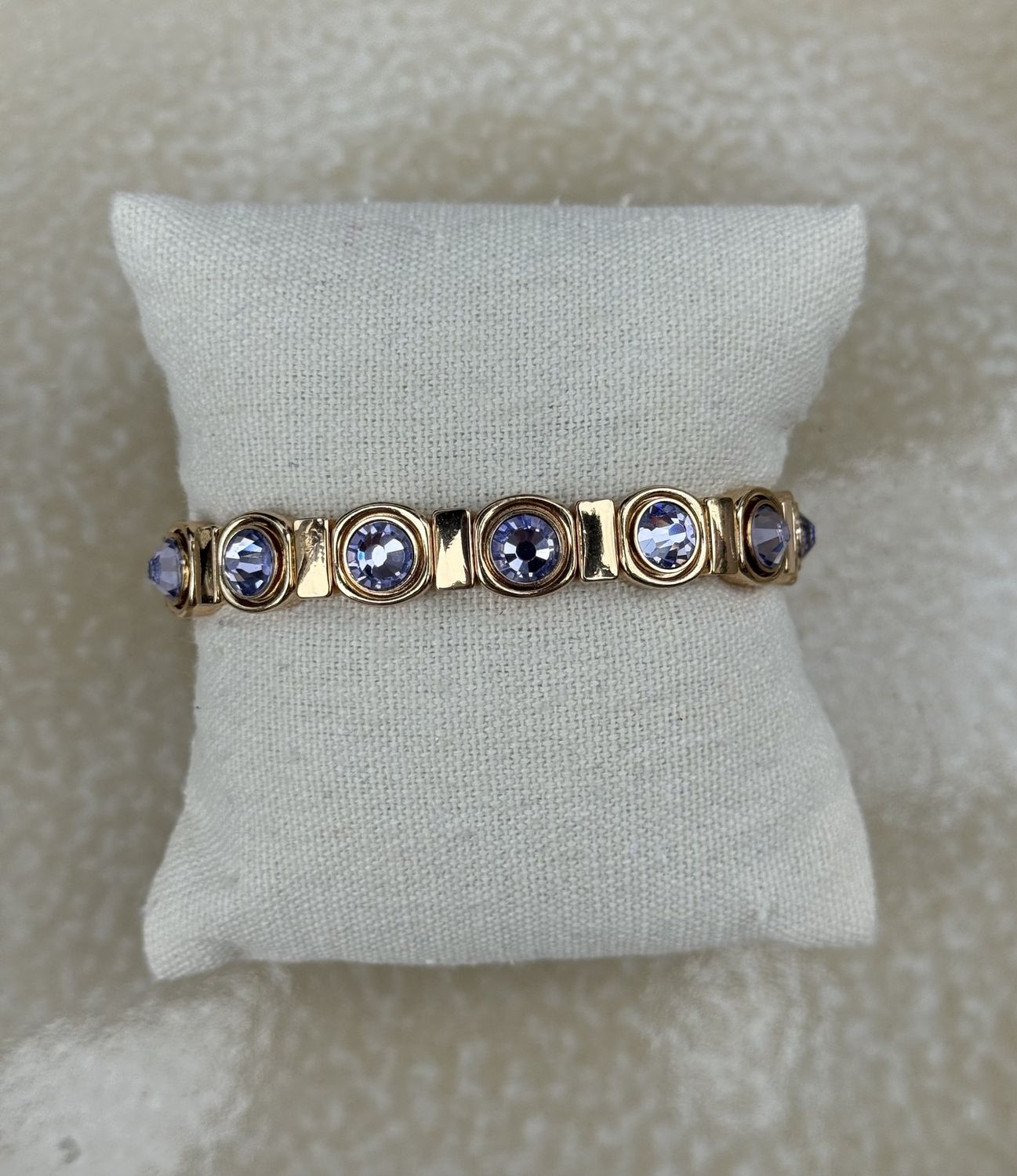 Armband emaille goud ingelegde lila stone 63