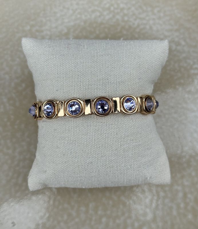 Armband emaille goud ingelegde lila stone 63