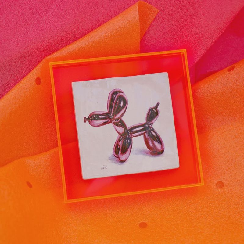 Tegel Balloon dog neon roze