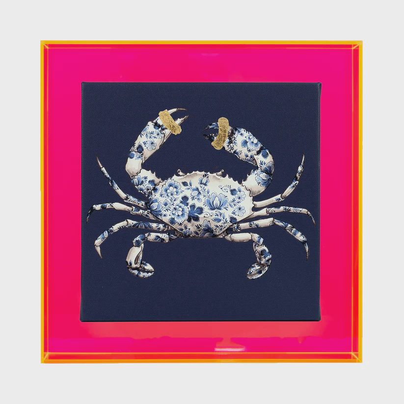 Holy Crab Blauw (neon roze/goud)