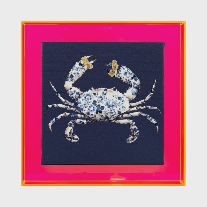 Holy Crab Blauw (neon roze/goud)