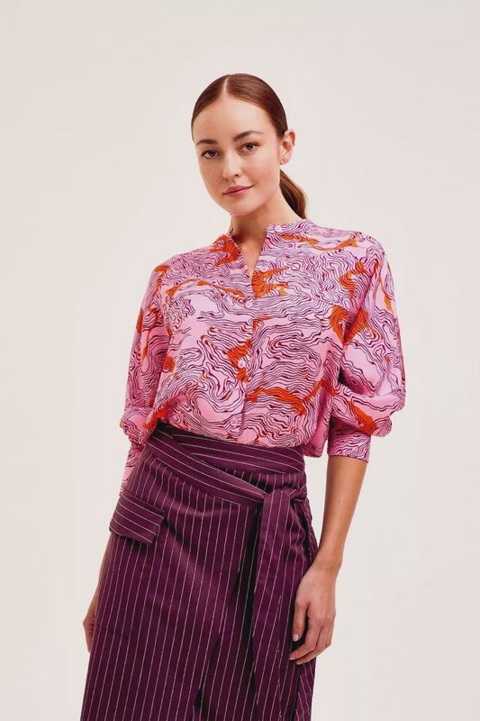 Blouse JAZNA TOPOGRAPHY AOP