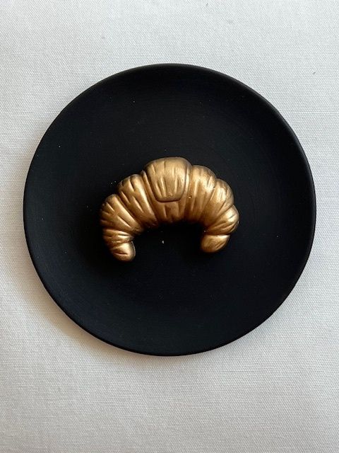 Wandbordje croissant zwart