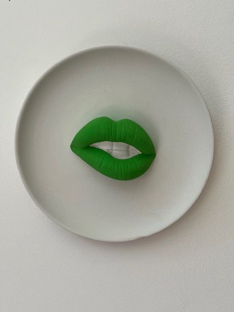Wandbordje lippen groen