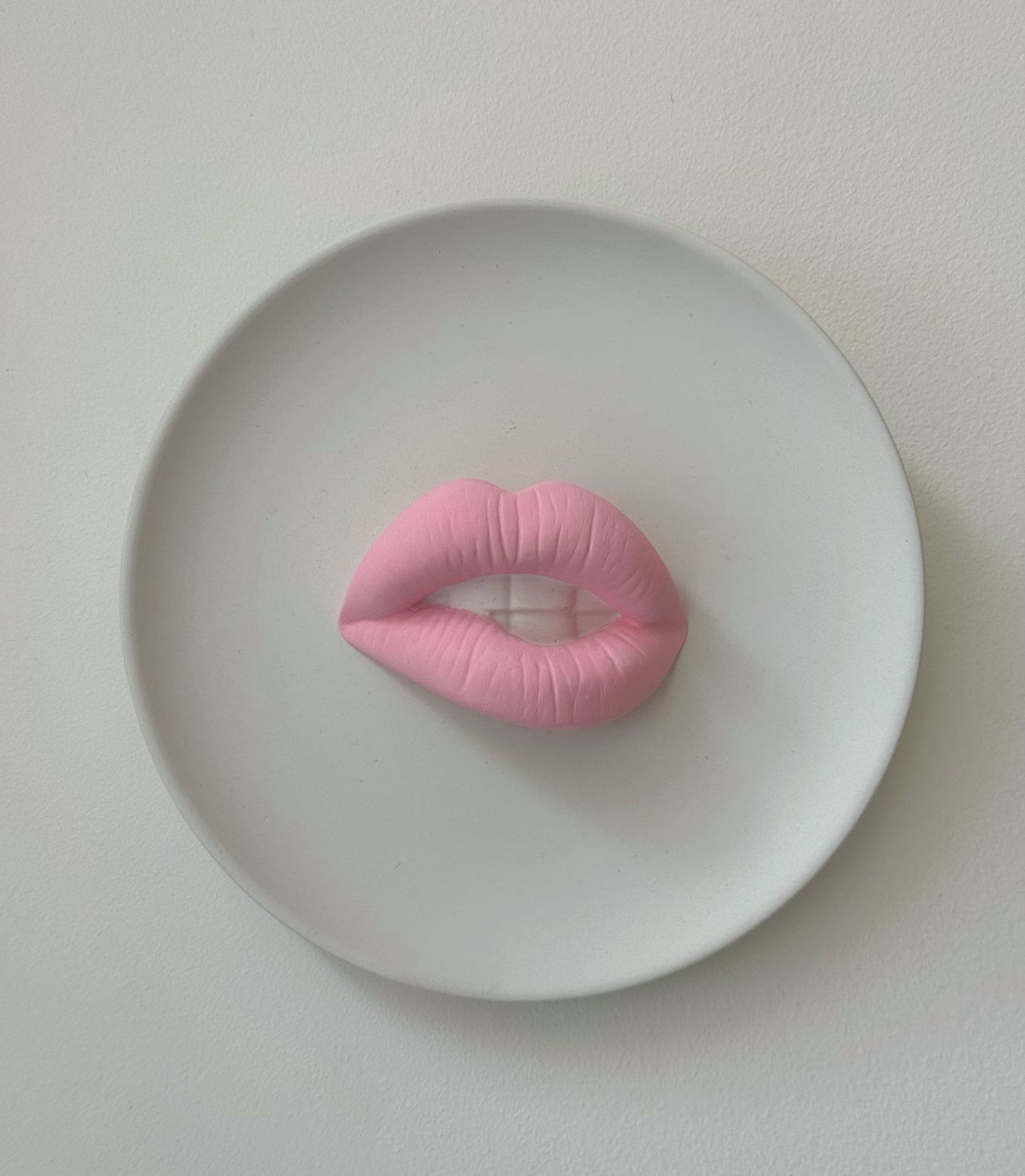 Wandbordje lippen lichtroze