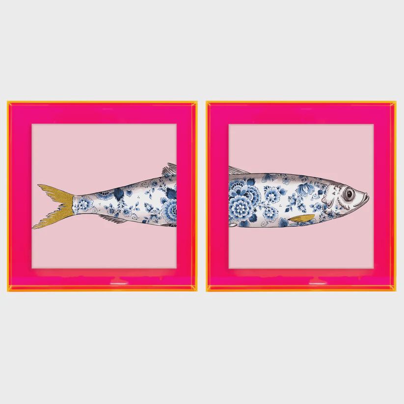 Funky Fish Haring roze tweeluik ( roze neon/goud detail)