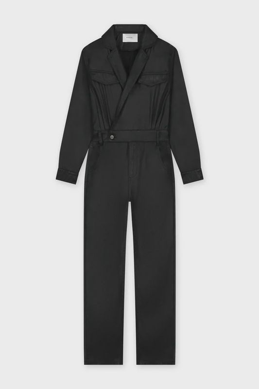 Flowy Coated Cross Over Jumpsuit