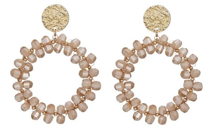 Oorbel beige shine 40